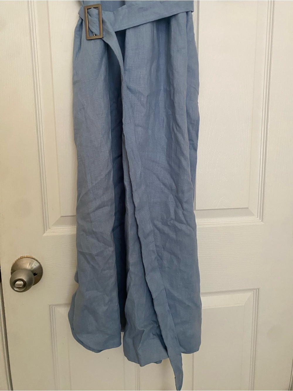 Lintico Blue 100% Linen Maddie Kimono loose maxi dress belted M LAGENLOOK - Picture 4 of 10